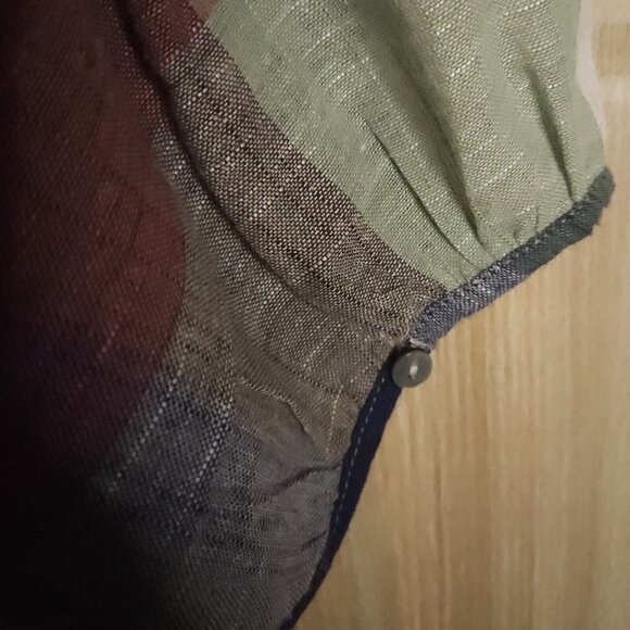 Mystree Womens NWOT Cotton Blend Plaid Crochet Detail Top Medium - Picture 4 of 8